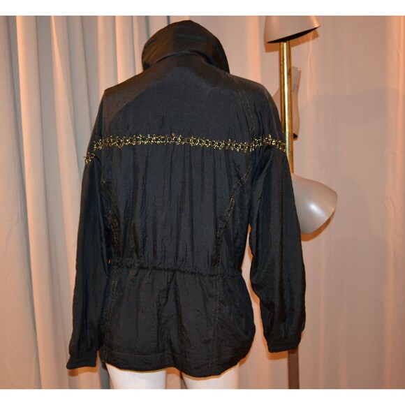 Vintage Jacket Bomber Baroque Black with Baroque Metallic Gold and Jewel Crest - Picture 6 of 6